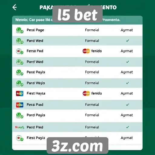 Métodos de pagamento disponíveis no L5 Bet